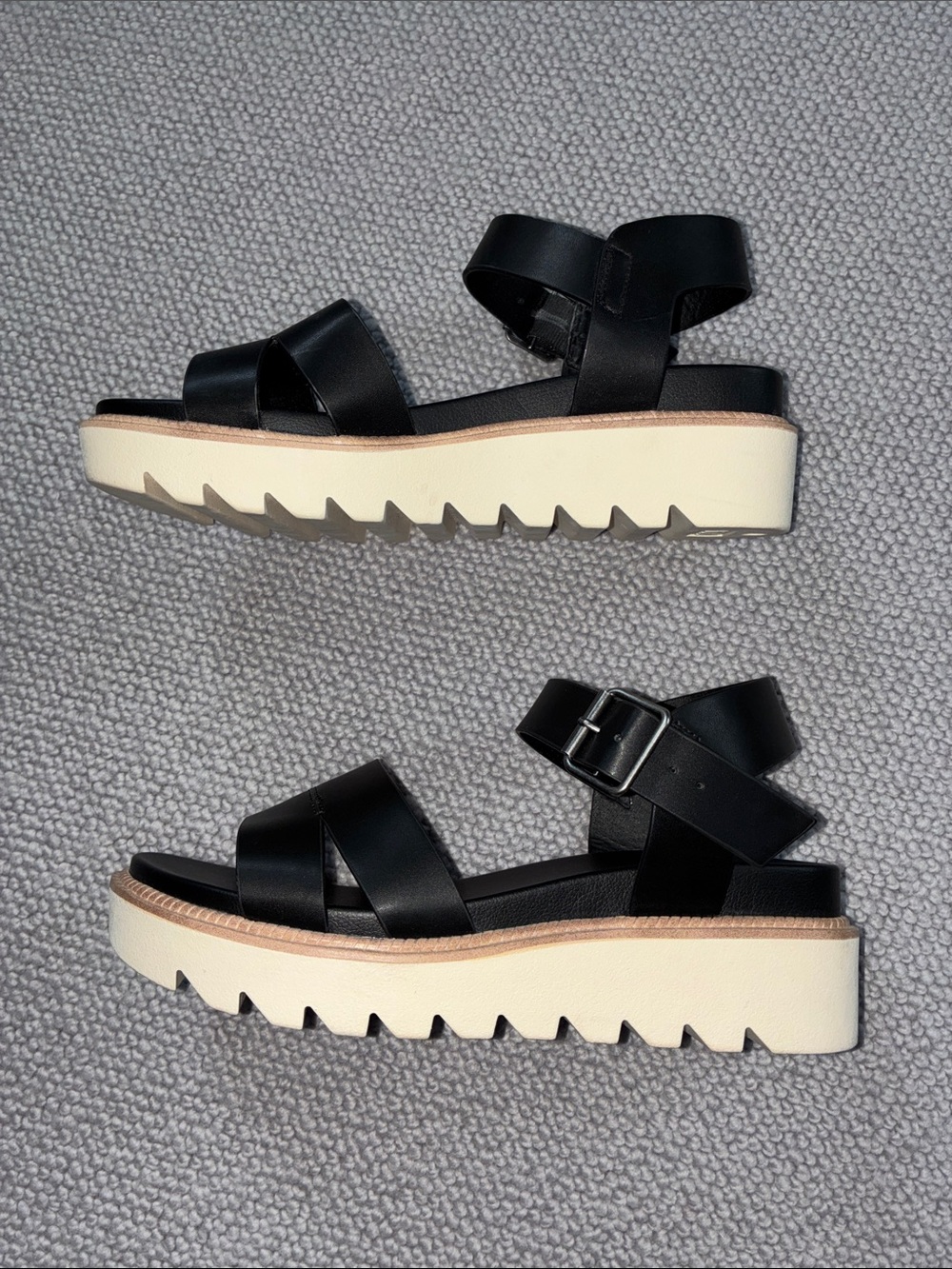 MIA Jovie Wedge Platform Sandals, Size 7.5, Black